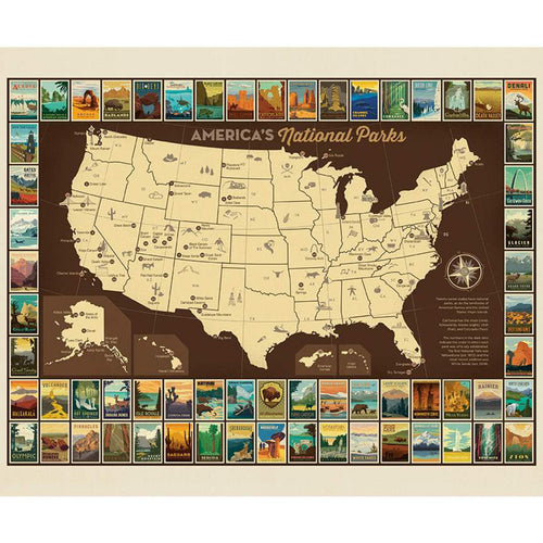 National Parks USA map